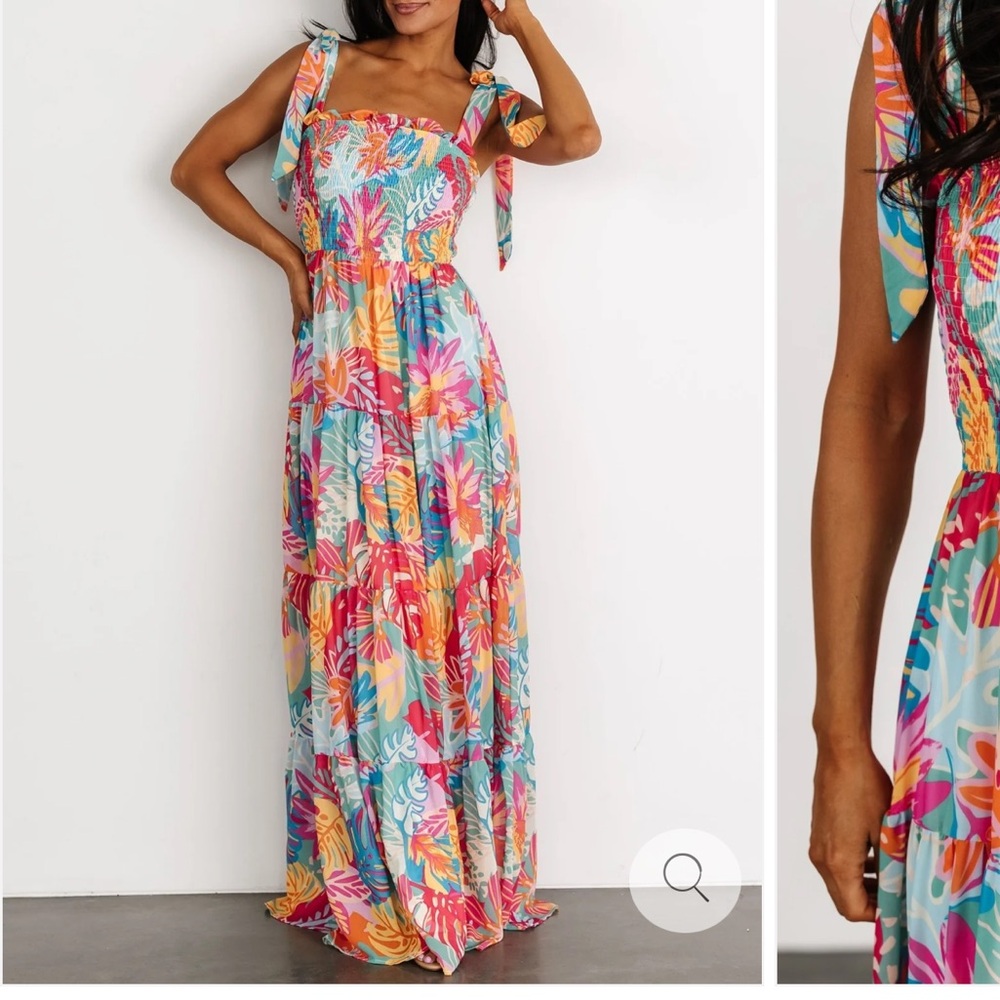 Floral tropical Maxi Dress by Flying Tomato size M